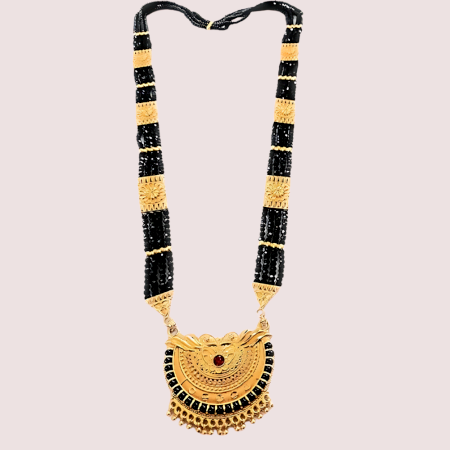Handmade Brass Alloy Uttarakhandi Black Beaded Mangalsutra